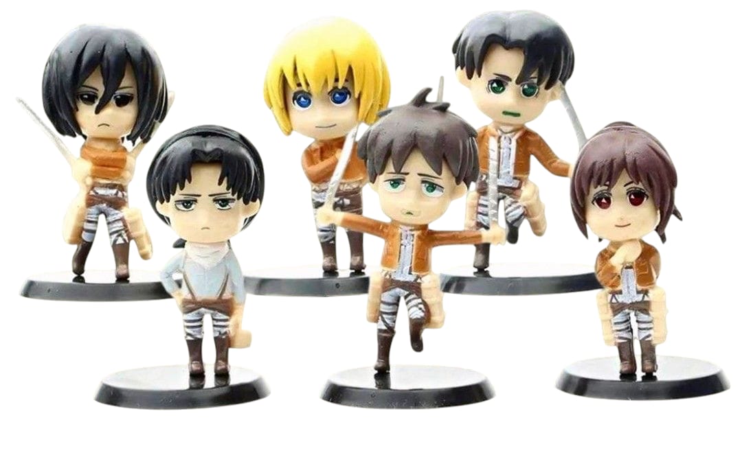 GASHAPONES ATTACK ON TITTAN 6PCS SIZE 9 CM EN BOLSA
