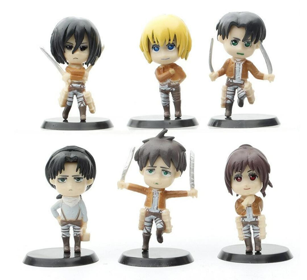 GASHAPONES ATTACK ON TITTAN 6PCS SIZE 9 CM EN BOLSA