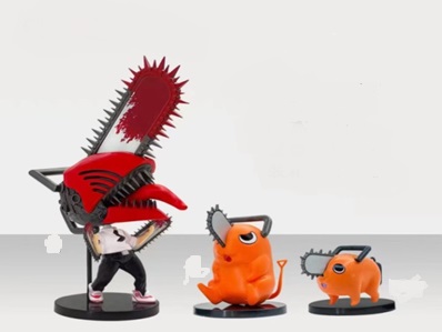 GASHAPONES CHAINSAW MAN 3PCS- SIZE 3-8-16 CM