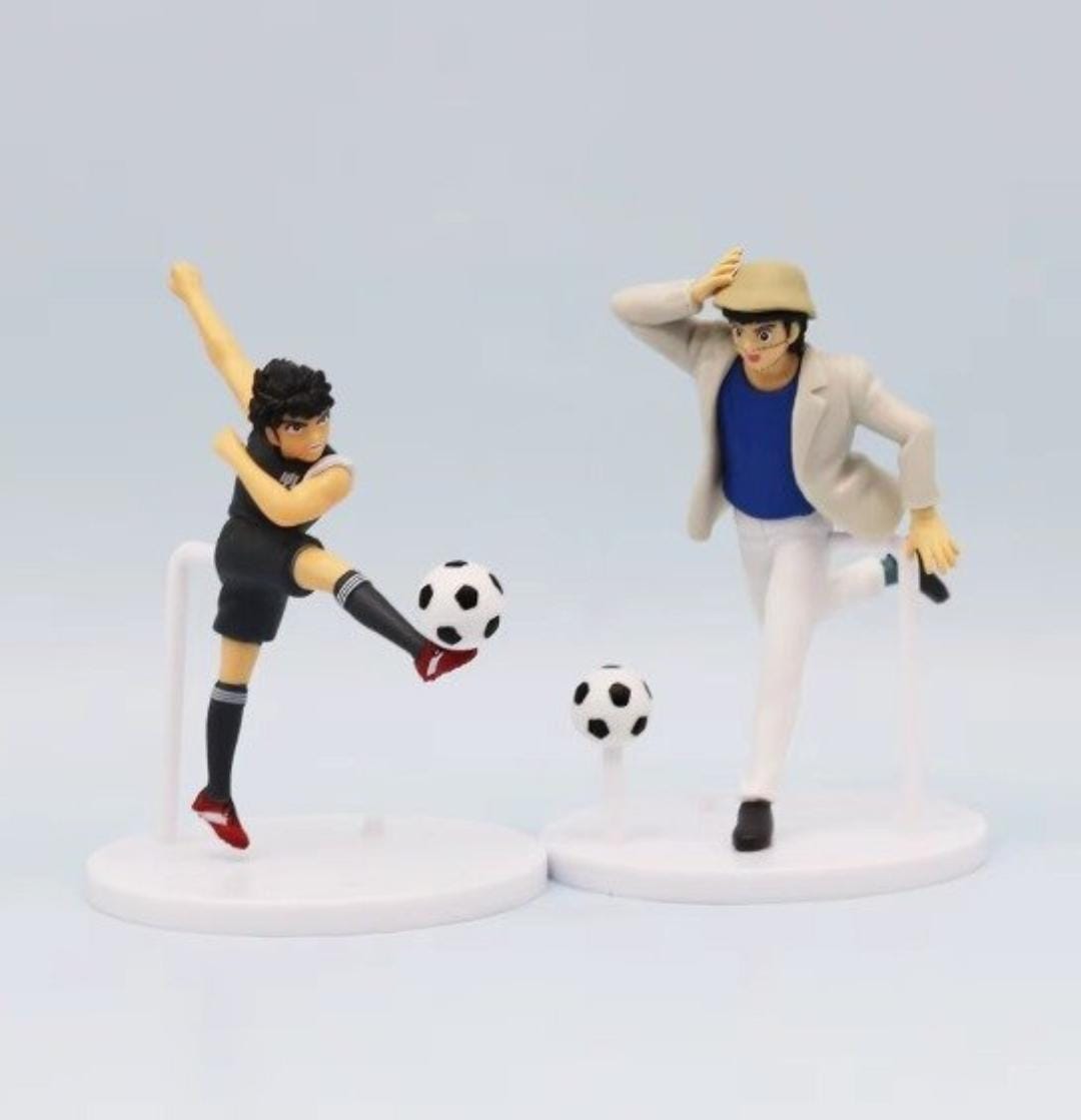 GASHAPONES CAPITAN TSUBASA - SUPER CAMPEONES 6PCS PVC HARD TOY SET WITH BASE SIZE 10 CM