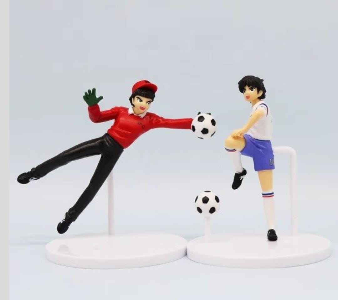 GASHAPONES CAPITAN TSUBASA - SUPER CAMPEONES 6PCS PVC HARD TOY SET WITH BASE SIZE 10 CM