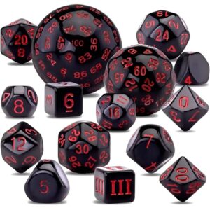 SET DE DADOS POLIEDRICOS 15 UNIDADES #04 ROJO