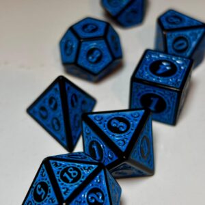 SET 7 DADOS ROL ESPECIALES #04 AZUL & NEGRO