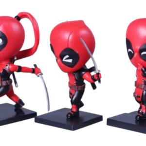 GASHAPONES DEADPOOL 3PCS PVC HARD TOY SET WITH BASE SIZE 7 CM