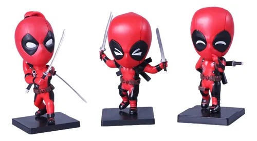 GASHAPONES DEADPOOL 3PCS PVC HARD TOY SET WITH BASE SIZE 7 CM