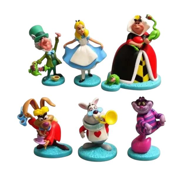 GASHAPONES DISNEY STORE 6PCS PVC HARD TOY SET WITH BASE SIZE 7-10 CM
