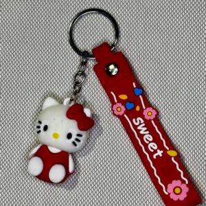 LLAVERO GOMA HELLO KITTY - ROJO #02