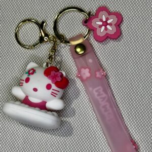 LLAVERO GOMA HELLO KITTY MY MELODY KUROMI - BLANCO #03