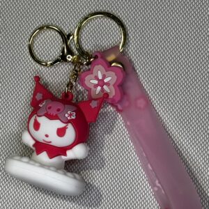 LLAVERO GOMA HELLO KITTY MY MELODY KUROMI - FUCSIA #02