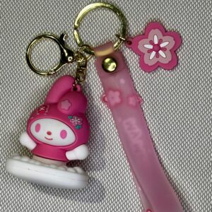 LLAVERO GOMA HELLO KITTY MY MELODY KUROMI - ROSA #01