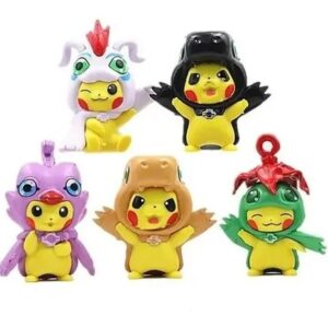 GASHAPONES PIKACHU DISFRAZADO DIGIMON 5PCS SIZE 9 CM