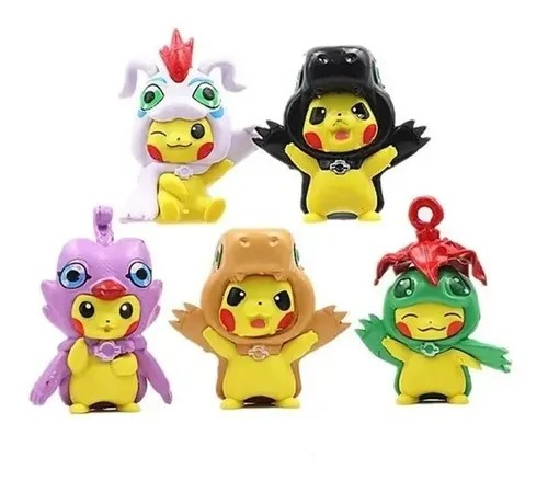 GASHAPONES PIKACHU DISFRAZADO DIGIMON 5PCS SIZE 9 CM