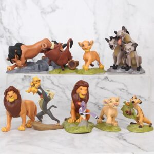 GASHAPONES EL REY LEON SIMBA, NALA Y MUFASA 9PCS PVC SIZE 5-9CM