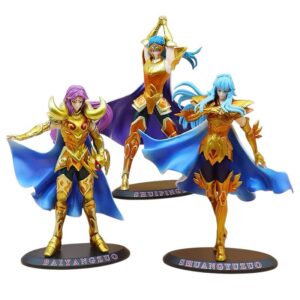 FIGURAS CABALLEROS DEL ZODIACO DORADO 3 PCS PVC HARD TOYS SIZE 18.5 - 20.5 CM