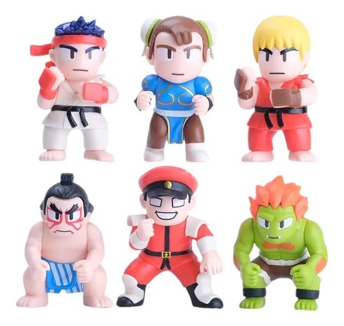 GASHAPONES STREET FIGHTER II 6PCS PVC HARD TOYS OPP SIZE 7 CM