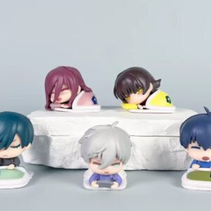 GASHAPONES BLUE LOOK PIYAMADA 5PCS PVC HARD TOY OPP PACKING SIZE 4CM