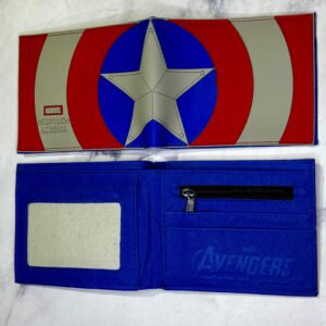 BILLETERA CAPITAN AMERICA MARVEL ESCUDO SILICONA
