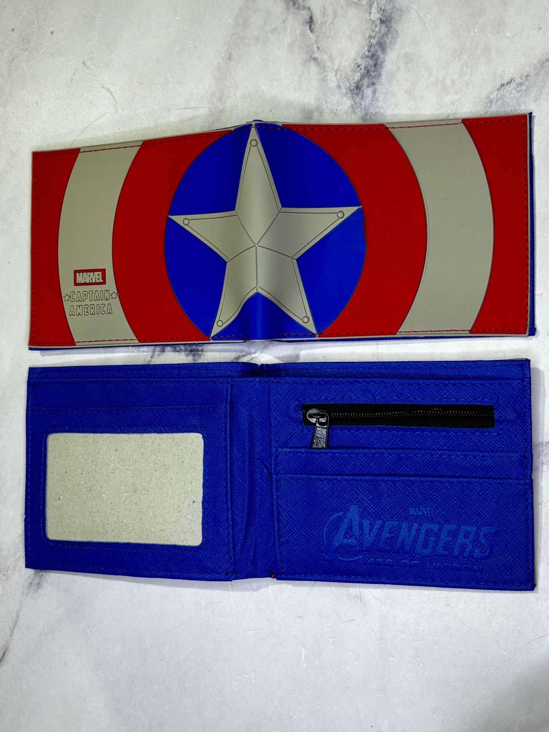 BILLETERA CAPITAN AMERICA MARVEL ESCUDO SILICONA