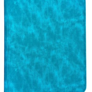 CARPETA DE CARTAS COLECCIONABLES X 9 BOLSILLOS 12 FOLIOS 40X34 CM CUERINA COLOR CELESTE