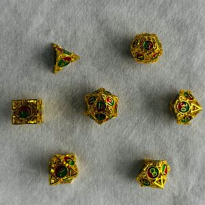 SET DE DADOS METALICOS POLIEDRICOS HUECO #02