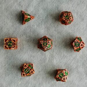 SET DE DADOS METALICOS POLIEDRICOS HUECO #03