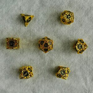 SET DE DADOS METALICOS POLIEDRICOS HUECO #05