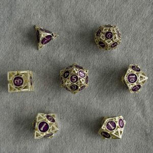 SET DE DADOS METALICOS POLIEDRICOS HUECO #06