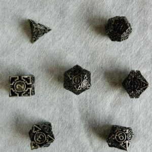 SET DE DADOS METALICOS POLIEDRICOS HUECO #07