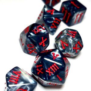SET 7 DADOS ROL CON NUMEROS ROMANOS #04 GRIS