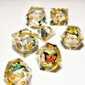 SET 7 DADOS ROL DE RESINA CON NUCLEO LIQUIDO #01
