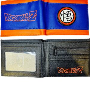 BILLETERA DRAGON BALL Z AZUL CON ESTILO MANGA Y LOGO