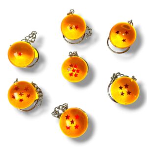 LLAVERO DRAGON BALL Z ESFERA - ESTRELLAS DEL 1 AL 7 7PCS SIZE 2.7 CM