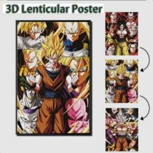POSTER LENTICULAR DRAGON BALL 3 DISEÑOS EN 1 #03 - 40X30 CM