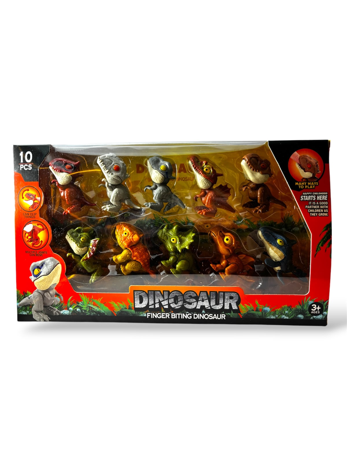 FIGURA DINOSAURIO MORDELONES 10 PCS EN CAJA EXIBIDORA