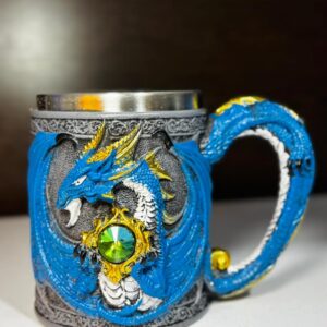 CHOPS MEDIEVAL DRAGON AZUL DE ACERO INOXIDABLE