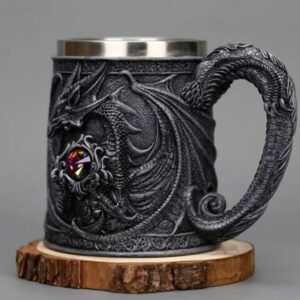 CHOPS MEDIEVAL DRAGON NEGRO DE ACERO INOXIDABLE