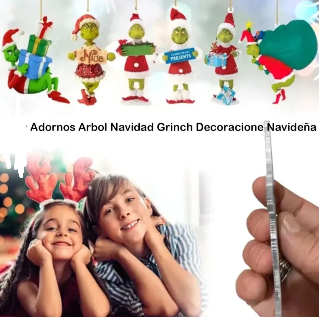 GASHAPONES EL GRINCH 12PCS SIZE 3-7 CM & DE REGALO 10 PCS COLGANTES DE ACRILICO