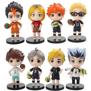 GASHAPONES HAIKYU #01 8PCS PVC HARD TOY WITH BASE COLOUR BOX SIZE 10CM