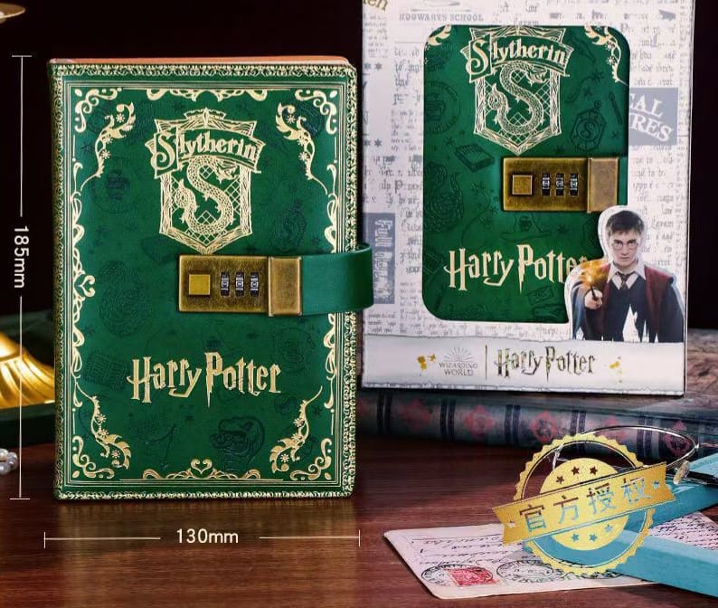 CUADERNO HARRY POTTER CON CANDADO CON CLAVE SLYTHERIN