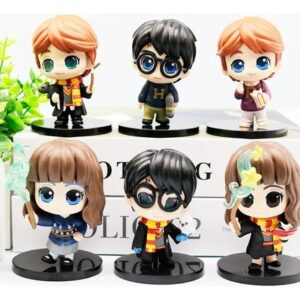 GASHAPONES HARRY POTTER 6PCS PVC HARD TOY SET WITH BASE SIZE 8-9 CM