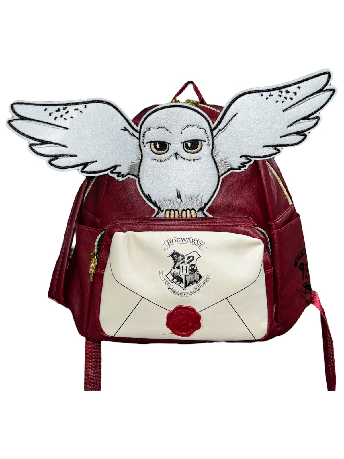 MOCHILA HARRY POTTER BUHO DE TELA BLANCA CON SOBRE BLANCO