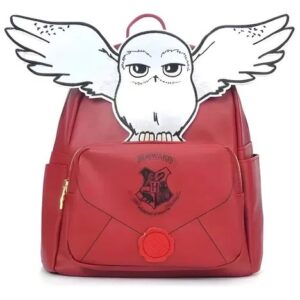 MOCHILA HARRY POTTER BUHO DE TELA BLANCO CON SOBRE BORDO