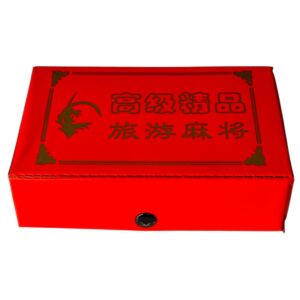 JUEGO MAHJONG 144PCS TRADICIONAL CAJA ROJA 15.5X9.5 CM - FICHAS 2.2X1 CM - SS