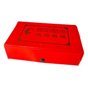 JUEGO MAHJONG 144PCS TRADICIONAL CAJA ROJA 19X11 CM - FICHAS 2.7X1.4 CM - M