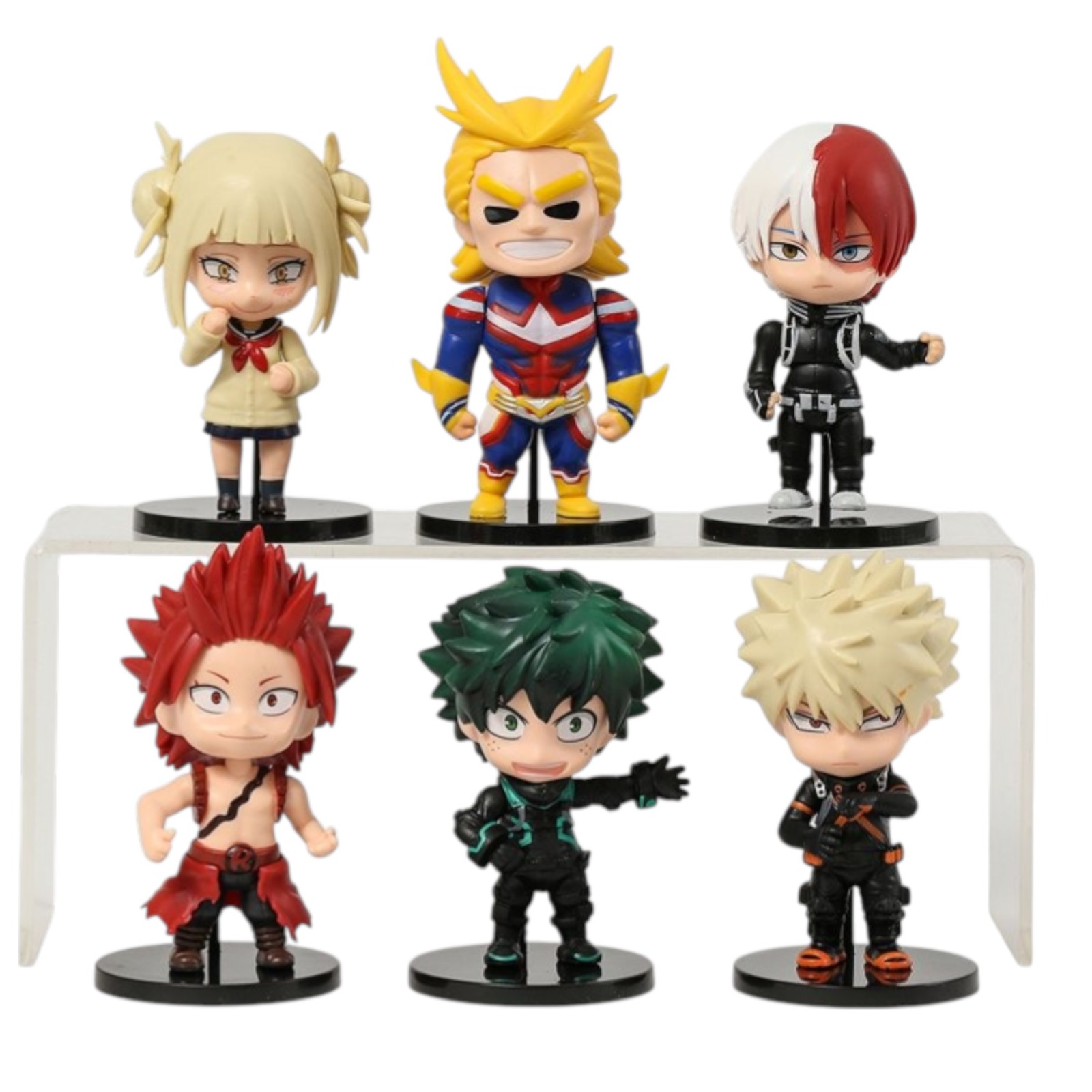 GASHAPONES MY HERO ACADEMY 6PCS PVC HARD TOY SET WITH BASE SIZE 10 CM