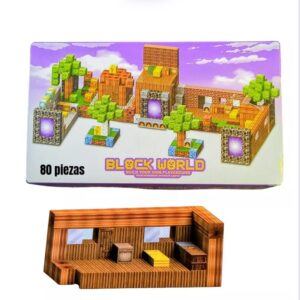 BLOQUES MAGNETICOS MINECRAFT 80 PIEZAS MADERA