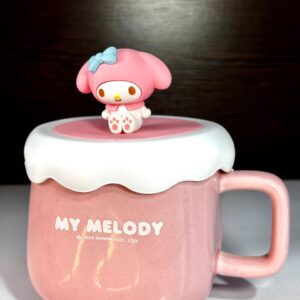 TAZA CERÁMICA MY MELODY CON TAPA DE SILICONA EN CAJA