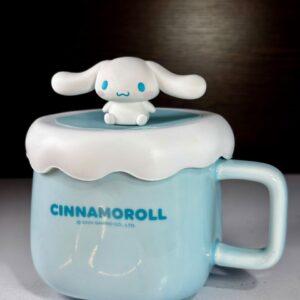 TAZA CERÁMICA MY MELODY - CINNAMOROLL CON TAPA DE SILICONA EN CAJA