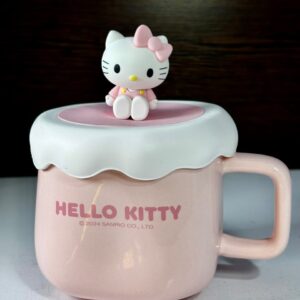 TAZA CERÁMICA MY MELODY - HELLO KITTY CON TAPA DE SILICONA EN CAJA