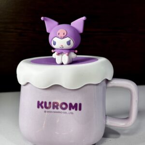 TAZA CERÁMICA MY MELODY - KUROMI CON TAPA DE SILICONA EN CAJA